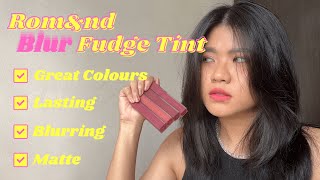 Romampnd Blur Fudge Tint  Review Swatches and Comparison for Shades 01 04 07 08 [upl. by Mukund]