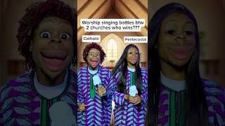 Worship singing battle between two churches who won  comedy shorts [upl. by Atsilac3]