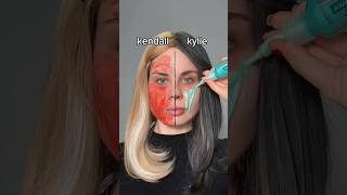 KENDALL AND KYLIE JENNER new makeup look❗Which side do you prefer makeuptutorial [upl. by Aleit]