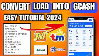 HOW TO CONVERT LOAD INTO GCASH VERY EASY TUTORIAL 2024 PAANO BA TUTORIAL [upl. by Aneertak]