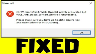 How to FIX OPENGL Error 65543 in Minecraft [upl. by Rasmussen]