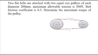 Two flat belts are attached with two equal size pulleys of each diameter 200mm [upl. by Tessi]