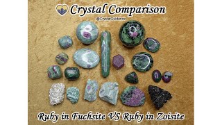 Crystal Comparison Ruby in Fuchsite VS Ruby in Zoisite [upl. by Alyose]