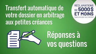 Arbitrage aux petites créances  Questions et réponses [upl. by Einnoj994]