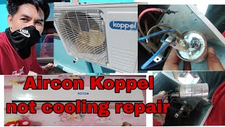 Aircon not coolingKoppel split typeCapacitor replacement👍💪 [upl. by Anihc]