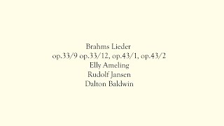 Elly Ameling  Brahms op 339 3312 431 432 [upl. by Fry]