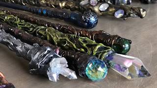 DIY wand with crystal or bead detail Tutorial [upl. by Ailema]