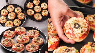 MINI PIZZA ON TAWA I WITHOUT OVEN VEGETABLE MINI PIZZA FOR KIDS I QUICK AND EASY PIZZA RECIPE [upl. by Repotsirhc149]