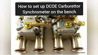 WEBER 45S DCOE Carburettor Synchrometer On Bench Set Up [upl. by Stultz]