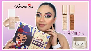 MAQUILLAJE CON NUEVOS CORRECTORES BEAUTY CREATIONS REMI CIRCUS CLOWN PALETTE Y BASE AMOR US [upl. by Scherman]