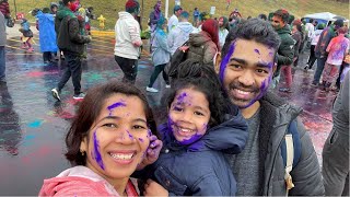 Holi celebration at Hindu Temple of Greater Chicago  Lemont Illinois  USA [upl. by Sisenej]