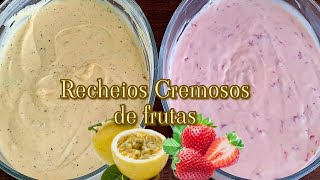 RECHEIOS MARACUJÁ E MORANGO FEITOS COM A FRUTA SUPER CREMOSOS E SEM MAISENA [upl. by Connors]