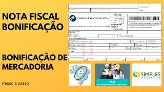 NFe 40 SEBRAE  Bonificação de mercadoria [upl. by Aikrahs]