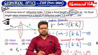 GeometricalOptics IITJEE2024Ques LensMakerFormula [upl. by Raddie]