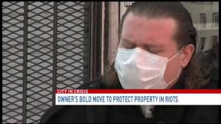 Owners bold move to protect property in Baltimore Riots [upl. by Oloap932]