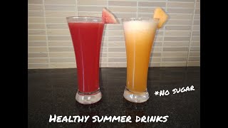 Healthy summer drinks  Watermelon juice  Muskmelon juice  No sugar summer drink [upl. by Dorrehs]