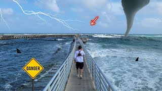 THE MOST EXTREME FISHING SPOT in Florida BOYNTON INLET PIER [upl. by Ornie]