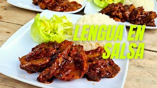 RECETA DE LENGUA EN SALSA PARA NEGOCIO  RECETAS PARA NEGOCIO ✔✔😋 [upl. by Roleat443]