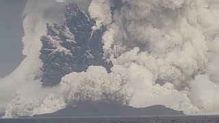 Underwater Volcano Erupts Off Tonga [upl. by Eenhat]