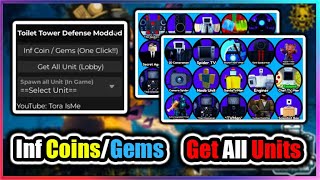 🚽OP Toilet Tower Defense Modded Script  Get All Units  Inf Coins  Gems [upl. by Alleul]