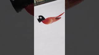 Freehand painting method of chestnutbellied munia art drawing howtodraw creative shorts [upl. by Nrehtac]