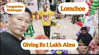 Giving 1 Lakh Alms Lomchoe vlog 1 Lharden77 prayers Religion tibetanvlogger india [upl. by Onnem]