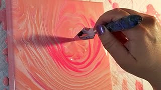 Ring Pour In PInk Colors  Acrylic Pouring  Fluid Art [upl. by Farnham]