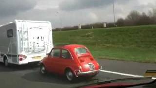 Camper towing a Fiat 500 [upl. by Eiwoh]