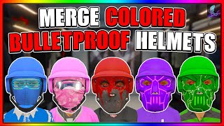 NEW How To Merge COLORED BULLETPROOF HELMETS On ANY Outfit Telescope Glitch Guide  GTA Online [upl. by Hpsoj899]