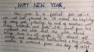 Happy New Year Paragraph Writing  New Year Celebration Essay Writing 10 Lines On New Year [upl. by Hannazus274]