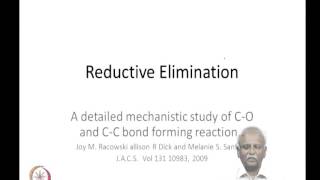 Mod04 Lec19 Reductive Elimination mechanism [upl. by Ihcalam]