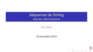 Sequences de Stirling [upl. by Tallbot]