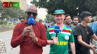 A South African fan discussed the Bangladesh versus South Africa match [upl. by Elmajian729]