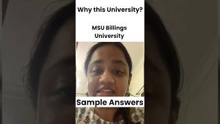 Why this university Sample answer for MSU Billings university f1visa whythisuniversityinterview [upl. by Martens767]