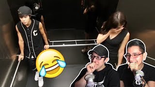 GUYS REACT TO BTS ELEVATOR PRANK [upl. by Yerd]