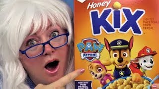 PAW PATROL Kix Cereal Nutter Butter Berry Kix Cereal Taste Test Review Granny McDonalds [upl. by Coney]