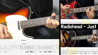 Radiohead  Just Guitar Cover with TAB [upl. by Lyrac]