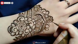 Very Beautiful Shaded Arabic Mehndi Design  New Mehndi Design  Flower Mehndi  मेहंदी का डिझाईन [upl. by Nevins]