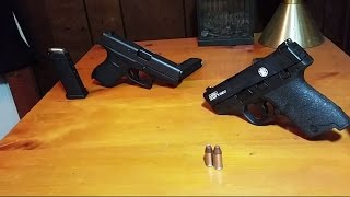 Different Classes Glock 42 vs MampP Shield [upl. by Cynthy]