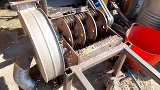 Hammer mill  DIY Wood HAMMER MILL  grinding wood chips [upl. by Galer]