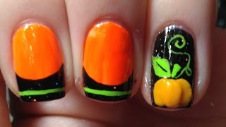 3D Pumpkin Nail Art Tutorial [upl. by Lissak935]