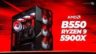 AMD Ryzen 9 5900X ASUS ROG STRIX B550 Build with Benchmarks [upl. by Mabelle]