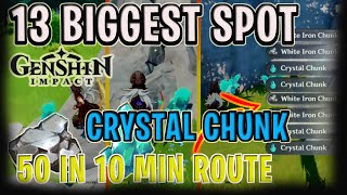 13 BIGGEST Crystal Chunk and White Iron Chunk Spot  Genshin Impact Farm Guide [upl. by Heathcote43]