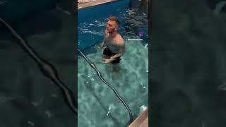 Lions star Aidan Hutchinson Begins Rehab with pool work [upl. by Lai828]