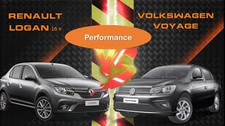 Renault Logan Life VS Volkswagen Voyage  El Paredón Performance [upl. by Iaverne]