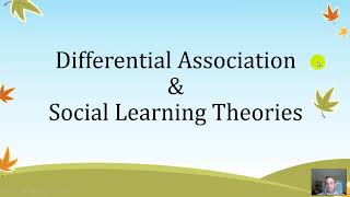 Differential Association amp Social Learning Theories [upl. by Raddie]