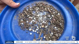 Plastic pellets polluting San Diego County beaches train tracks [upl. by Bittner419]