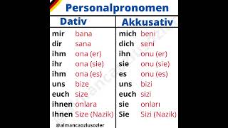 Almanca Şahıs Zamirleri  Personalpronomen [upl. by Skolnik]