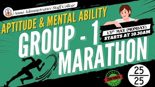 Complete Aptitude amp Mental Ability in 1 Live Marathon Class  TNPSC Group 1 Prelims [upl. by Gideon]