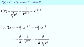 Ableitung von Potenzfunktionen — Differentialrechnung  MatheBeispiele [upl. by Dorise658]
